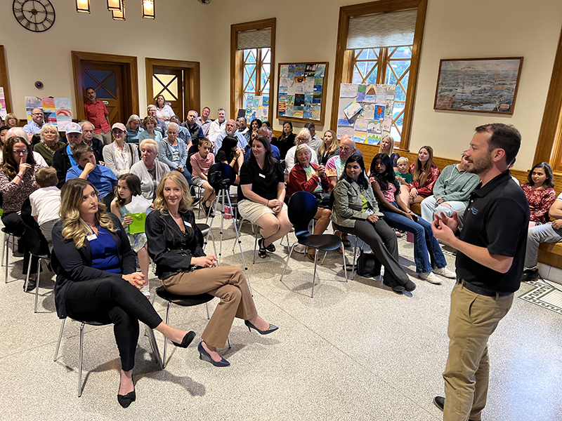 Kyle Richter delivers the annual Lake Hopatcong Foundation meeting