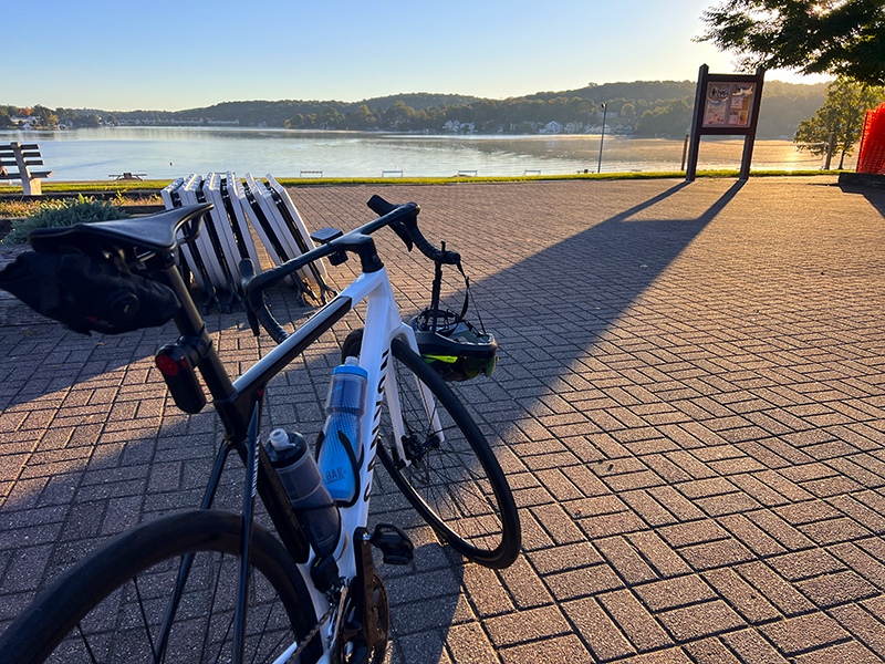 Bicycle on a sunny morning at Lake Hopatcong