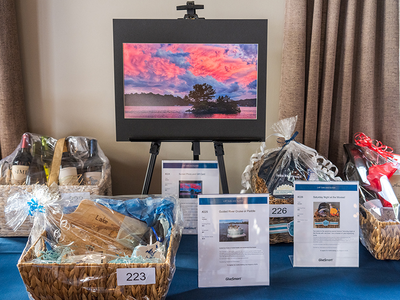 Multiple Gala Auction items and experiences are out and on display.