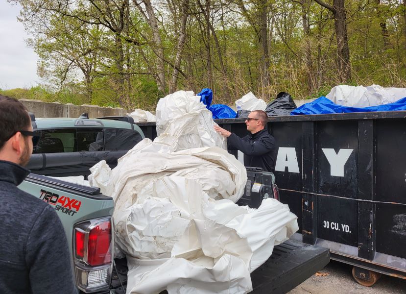 Shrink Wrap being dropped off for recycling.