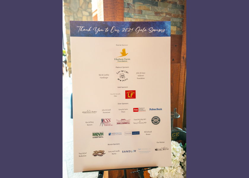 A poster of Lake Hopatcong Foundation Gala Sponsors for 2024